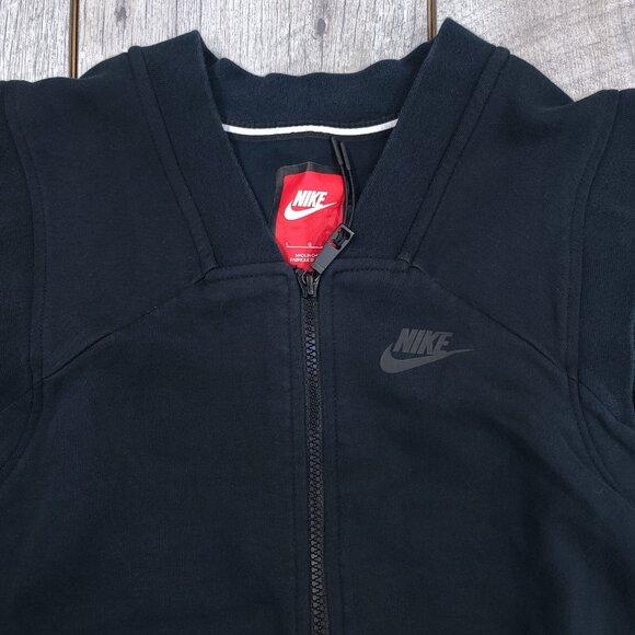 Nike Womens Tech Fleece Vest Size Large Black Mesh Back Full Zip Sleeveless - Picture 4 of 9
